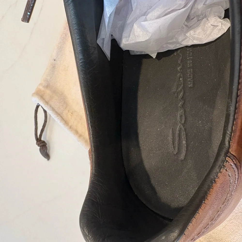 Santoni men’s sneakers size 12 cognac brown - Picture 5 of 7